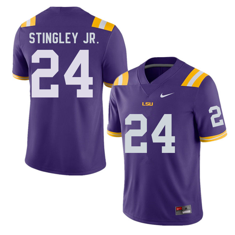 Men #24 Derek Stingley Jr. LSU Tigers College Football Jerseys Sale-Purple - Click Image to Close